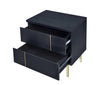 21" X 16" X 22" Black And Brass Metal Nightstand