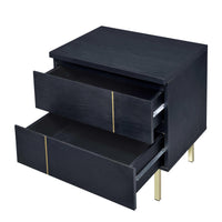 21" X 16" X 22" Black And Brass Metal Nightstand