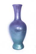 20" Ombre Lacquered Ceramic Vase - Purple And Aqua