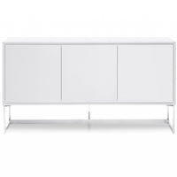 60" X 15" X 32" White Stainless Steel Buffet