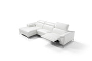 Sectional 100% Made In Italy Chaise On Left When Facing White Top Grain Leather 1066 L09S