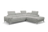 Sectional, Chaise On Right When Facing, White Top Grain Italian Leather,