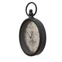 6.75" X 2" X 11.5" Antique Black Oval Wall Clock