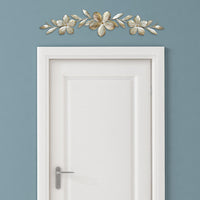 38" X 0.75" X 8" Champagne Flower Over The Door Wall Decor