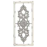 36" X 0.63" X 16" Gray Scroll Panel Wall Décor