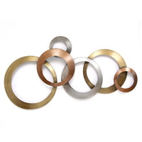 37.25" X 2" X 20" Multi Metallic Rings Wall Décor