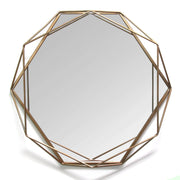 31.5" X 3.15" X 29.53" Gold Octagon-Shaped Wall Mirror