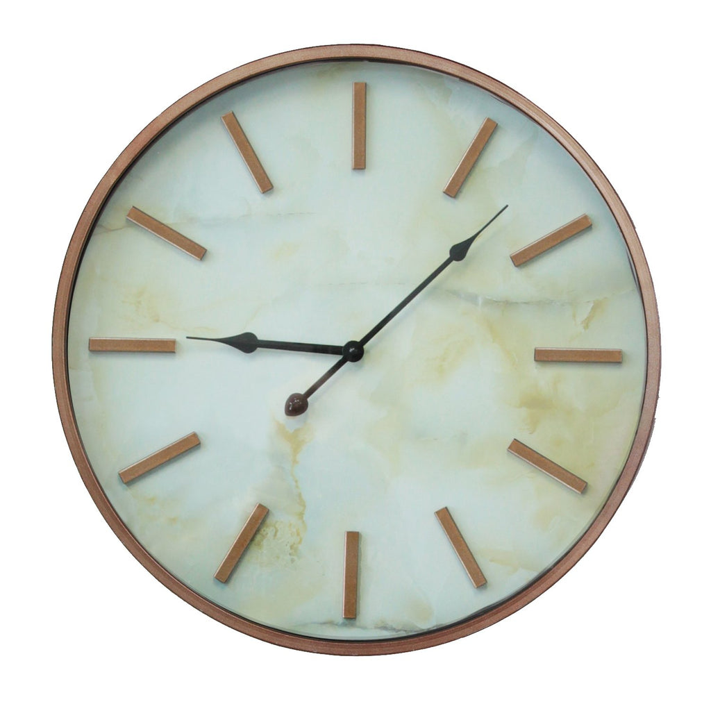 18.25" X 2" X 18.25" Copper Marble Wall Clock