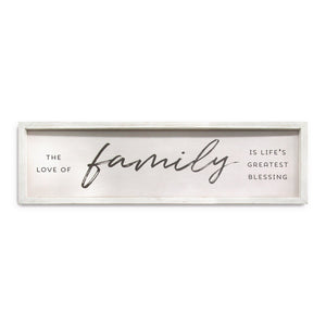 28" X 1" X 8" White and Black Family Is Life'S Greatest Blessings Wall Art