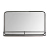 24" X 4" X 14" Gunmetal Metal Mirror With Shelf