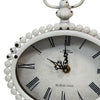 7.75" X 3" X 9.25" White Stunning Timepiece Table Clock