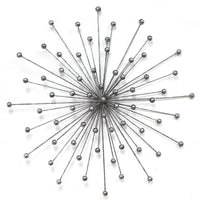 27.98" X 1.77" X 27.98" Silver Burst Wall Decor