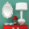 15.25" X 0.5" X 23.25" White Baroque Mirror