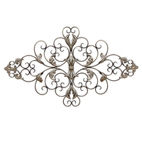 36" X 0.75" X 21.75" Champagne Ornate Scroll Wall Decor