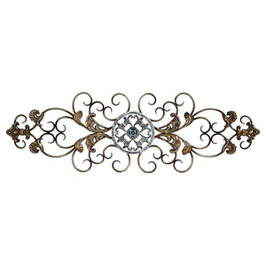 36" X 0.5" X 11.5" Champagne Traditional Scroll Wall Decor