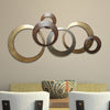 37.99" X 1.97" X 18.7" Metallic Rings Wall Decor