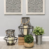 8.752" X 8.75" X 14" 2Pcs Metal Lantern Decor