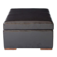 27" X 35" X 16" Dark Espresso Convertible Ottoman Guest Bed