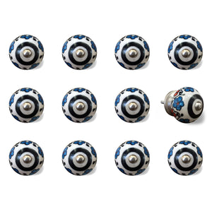 1.5" x 1.5" x 1.5" White, Black and Navy - Knobs 12-Pack