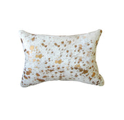 12" X 20" X 5" Impressive Natural And Gold Torino Kobe Cowhide  Pillow