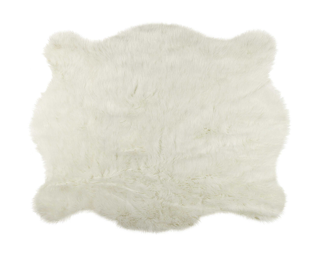 5.25' x 7.5' Polar Bear Faux Hide Area Rug