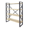 39.75" Natural Metal, Wood, and MDF Bookcase with 4 Shelves