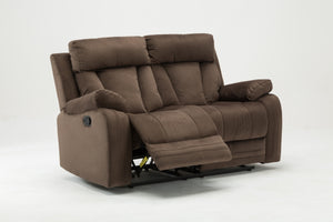 40" Modern Brown Fabric Loveseat