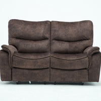 40" Elegant Dark Brown Fabric Loveseat