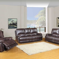 165" Stylish Brown Leather Couch Set