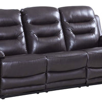 44" Comfortable Brown Leather Sofa