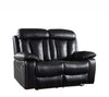 42" Sturdy Black Leather Loveseat