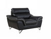 36" Contemporary Black Leather Chair