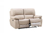 41" Sleek Beige Leather Loveseat