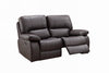 41" Sleek Brown Leather Loveseat