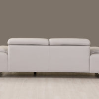 31" Tasteful Light Grey Leather Sofa