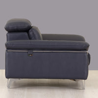 31" Fashionable Navy Leather Chair