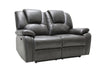 40" Contemporary Grey Leather Power Reclining Loveseat