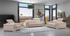 114" Modern Beige Leather Sofa Set