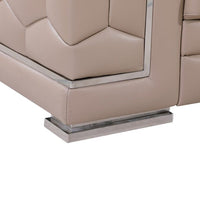 29to 38" Modern Beige Leather Loveseat