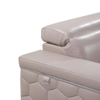 29to 38" Modern Beige Leather Loveseat