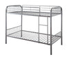 79" X 42" X 61" Gunmetal Metal Twin Over Twin Bunk Bed