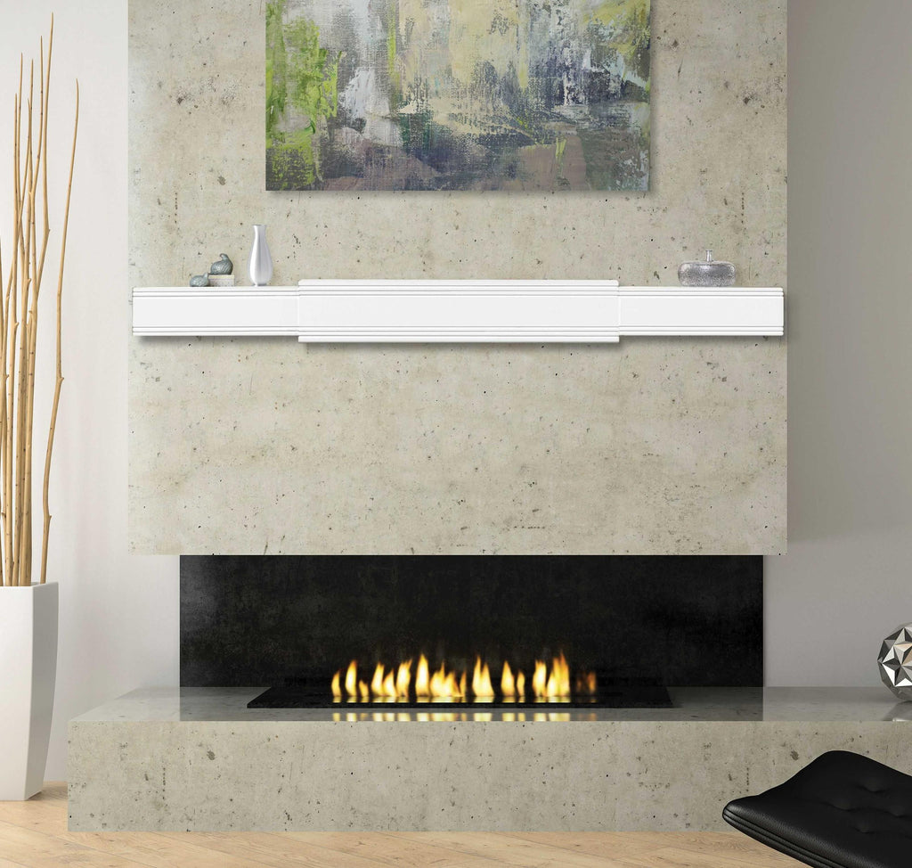 48-80" Contemporary White MDF Mantel Shelf