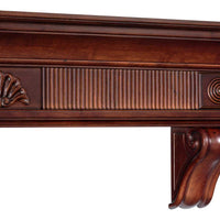 72" Graceful Distressed Rustic Cherry Wood Mantel Shelf