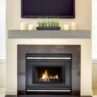 48" Non-Combustible Graywash Fiberglass and Cement Aggregate Mantel Shelf