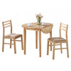 32.5" Solid Wood, MDF, Foam, and Beige Polyester Three Pieces Dining Set