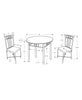 35" Black Leather Look Foam and Metal Three Pieces Dining Set