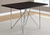 30" Cappuccino Particle Board, MDF, Hollow Core, and Chrome Metal Dining Table