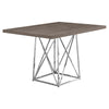 31" Dark Taupe Particle Board, Laminate, and Chrome Metal Dining Table