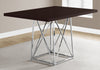 31" Cappuccino Particle Board, Laminate, and Chrome Metal Dining Table