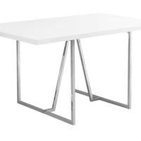 30" Particle Board, Hollow Core, MDF, and Chrome Metal Dining Table